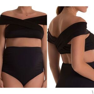 Pez D’or Lucia Bandeau Maternity Black Bikini Top Medium NWT
